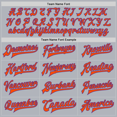 Custom Gray Orange-Purple Bomber Full-Snap Varsity Faux Leather Letterman Jacket