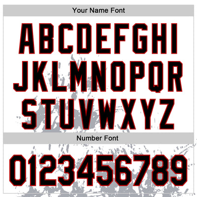 Custom White Black Gray-Red Splash Art 3D Pattern Design Bomber Full-Snap Varsity Letterman Hoodie Jacket