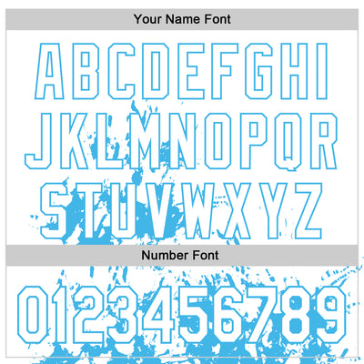 Custom White Sky Blue Black-Pink Splash Art 3D Pattern Design Bomber Full-Snap Varsity Letterman Hoodie Jacket