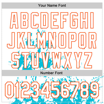 Custom White Lakes Blue-Orange Splash Art 3D Pattern Design Bomber Full-Snap Varsity Letterman Hoodie Jacket