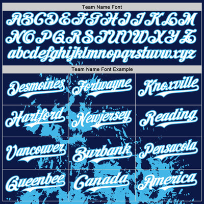 Custom Navy White Sky Blue Black-Pink Splash Art 3D Pattern Design Bomber Full-Snap Varsity Letterman Hoodie Jacket