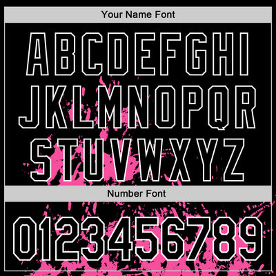 Custom Black Pink-White Splash Art 3D Pattern Design Bomber Full-Snap Varsity Letterman Hoodie Jacket