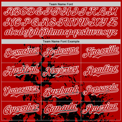 Custom Red Black-White Splash Art 3D Pattern Design Bomber Full-Snap Varsity Letterman Hoodie Jacket