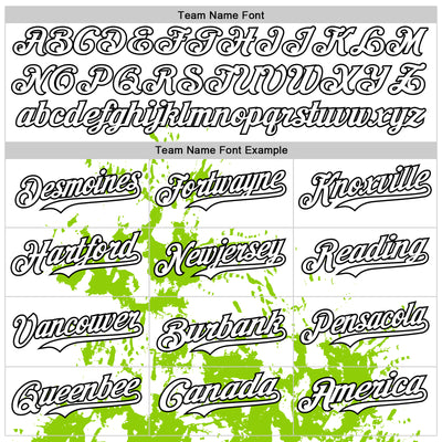 Custom White Neon Green-Black Splash Art 3D Pattern Design Bomber Full-Snap Varsity Letterman Hoodie Jacket