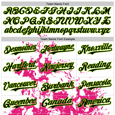 Custom White Neon Green Hot Pink-Black Splash Art 3D Pattern Design Bomber Full-Snap Varsity Letterman Hoodie Jacket