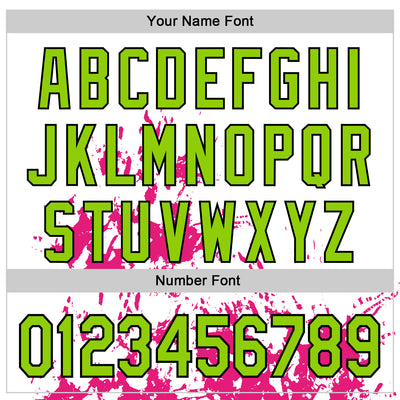 Custom White Neon Green Hot Pink-Black Splash Art 3D Pattern Design Bomber Full-Snap Varsity Letterman Hoodie Jacket