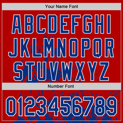 Custom Red Royal-White Splash Art 3D Pattern Design Bomber Full-Snap Varsity Letterman Hoodie Jacket