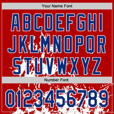 Custom Red Royal Black-White Splash Art 3D Pattern Design Bomber Full-Snap Varsity Letterman Hoodie Jacket