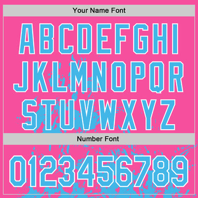 Custom Pink Sky Blue Black-White Splash Art 3D Pattern Design Bomber Full-Snap Varsity Letterman Hoodie Jacket