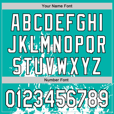 Custom Aqua White-Black Splash Art 3D Pattern Design Bomber Full-Snap Varsity Letterman Hoodie Jacket