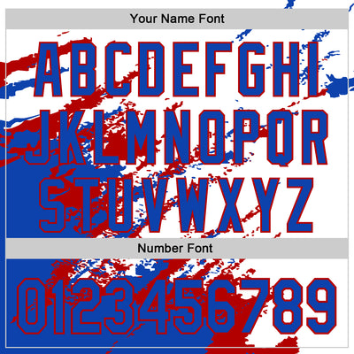 Custom White Thunder Blue-Red Splash Art 3D Pattern Design Bomber Full-Snap Varsity Letterman Hoodie Jacket