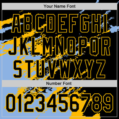 Custom Black Light Blue-Gold Splash Art 3D Pattern Design Bomber Full-Snap Varsity Letterman Hoodie Jacket