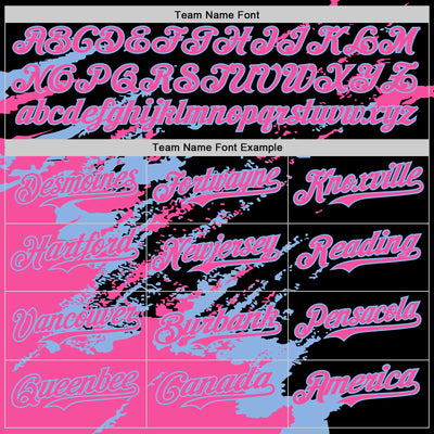 Custom Black Pink-Light Blue Splash Art 3D Pattern Design Bomber Full-Snap Varsity Letterman Hoodie Jacket