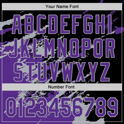 Custom Black Purple-Gray Splash Art 3D Pattern Design Bomber Full-Snap Varsity Letterman Hoodie Jacket