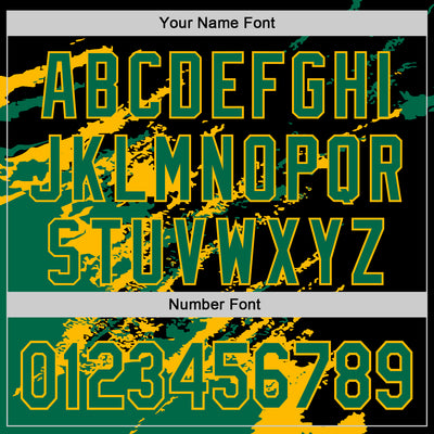 Custom Black Kelly Green-Gold Splash Art 3D Pattern Design Bomber Full-Snap Varsity Letterman Hoodie Jacket