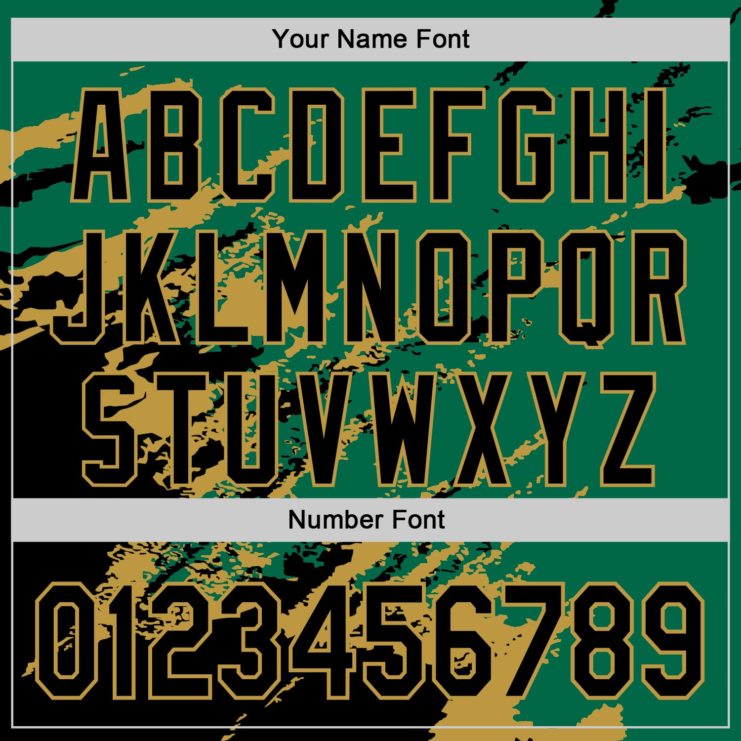 Custom Kelly Green Black-Old Gold Splash Art 3D Pattern Design Bomber Full-Snap Varsity Letterman Hoodie Jacket