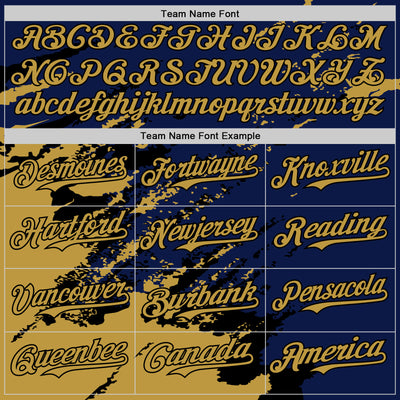 Custom Royal Old Gold-Black Splash Art 3D Pattern Design Bomber Full-Snap Varsity Letterman Hoodie Jacket