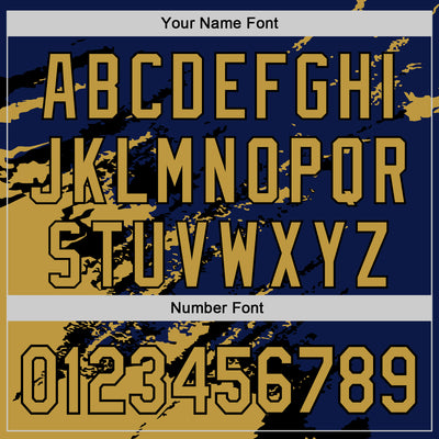 Custom Royal Old Gold-Black Splash Art 3D Pattern Design Bomber Full-Snap Varsity Letterman Hoodie Jacket