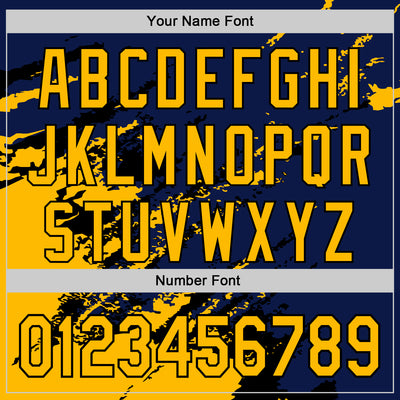 Custom Royal Gold-Black Splash Art 3D Pattern Design Bomber Full-Snap Varsity Letterman Hoodie Jacket