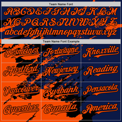 Custom Royal Orange-Black Splash Art 3D Pattern Design Bomber Full-Snap Varsity Letterman Hoodie Jacket