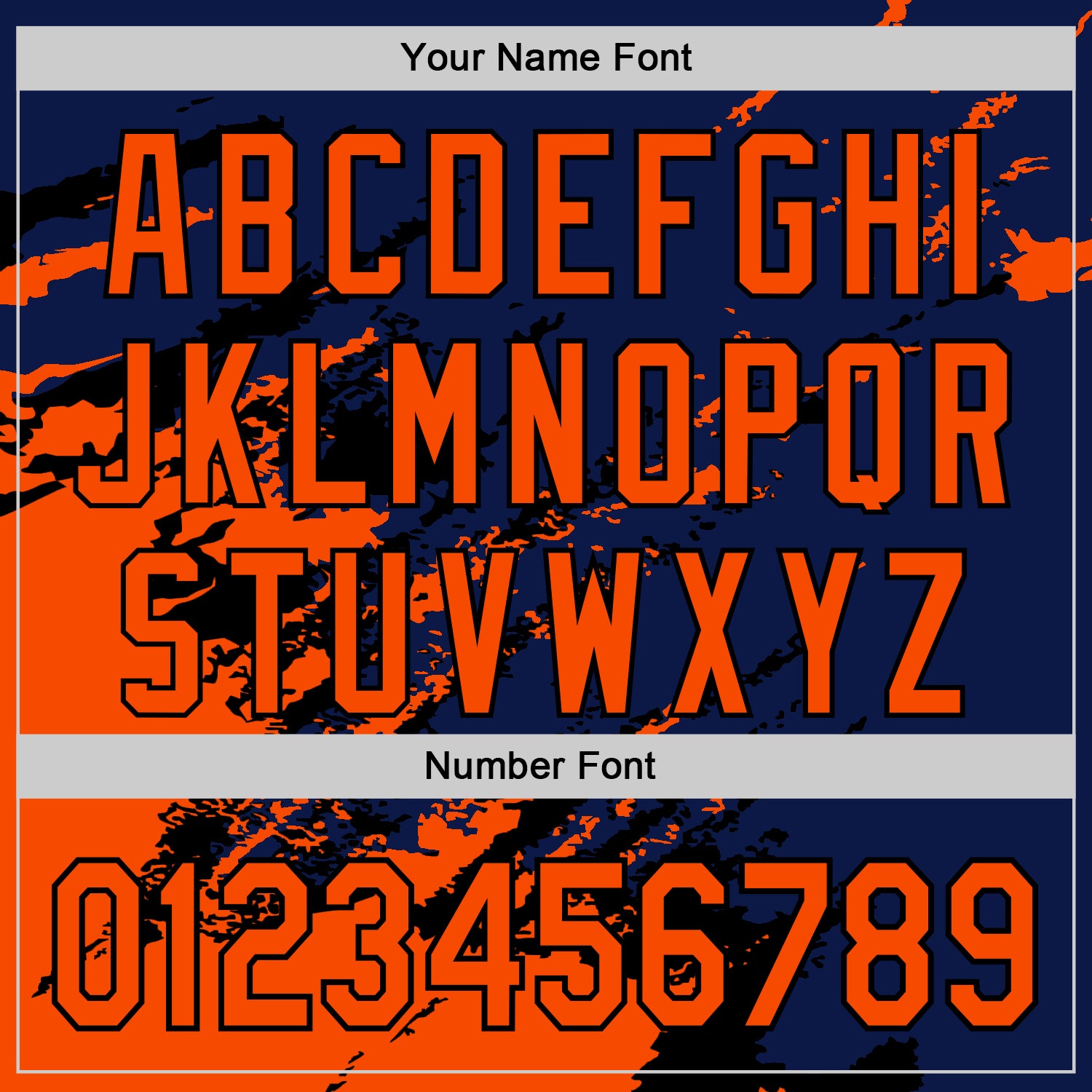 Custom Royal Orange-Black Splash Art 3D Pattern Design Bomber Full-Snap Varsity Letterman Hoodie Jacket