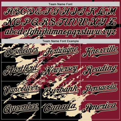 Custom Crimson Black-Cream Splash Art 3D Pattern Design Bomber Full-Snap Varsity Letterman Hoodie Jacket