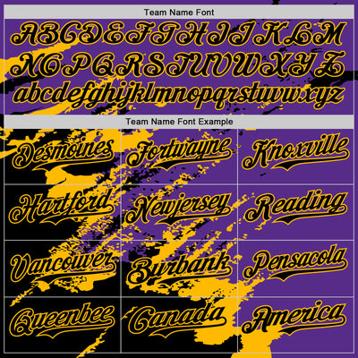 Custom Purple Black-Gold Splash Art 3D Pattern Design Bomber Full-Snap Varsity Letterman Hoodie Jacket