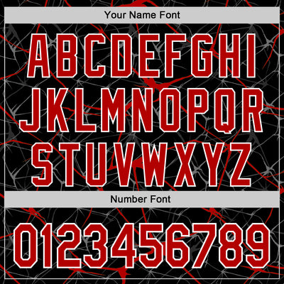 Custom Black Red-White Abstract Network 3D Pattern Design Bomber Full-Snap Varsity Letterman Hoodie Jacket