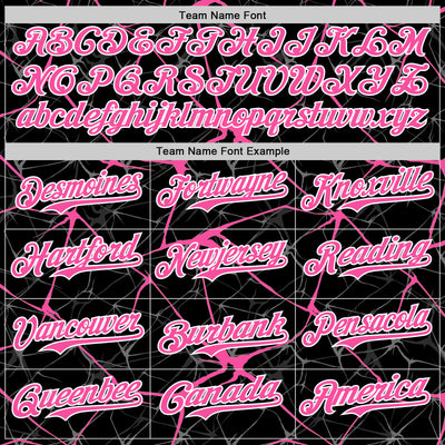 Custom Black Pink-White Abstract Network 3D Pattern Design Bomber Full-Snap Varsity Letterman Hoodie Jacket