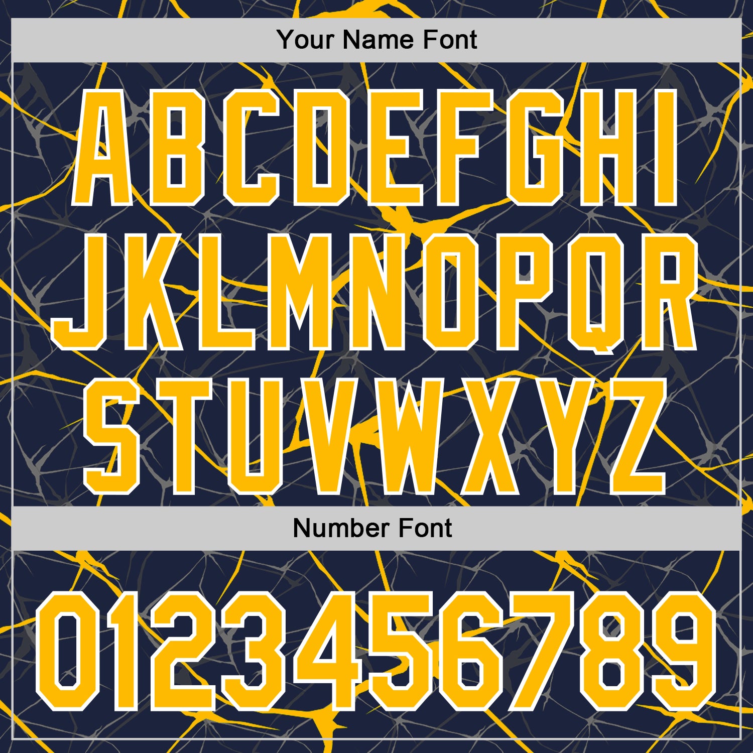 Custom Navy Gold-White Abstract Network 3D Pattern Design Bomber Full-Snap Varsity Letterman Hoodie Jacket