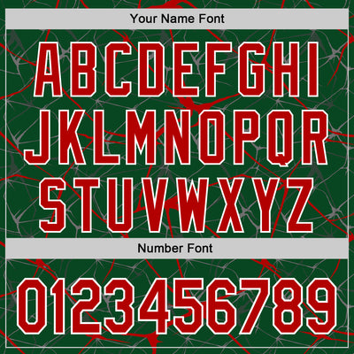 Custom Green Red-White Abstract Network 3D Pattern Design Bomber Full-Snap Varsity Letterman Hoodie Jacket