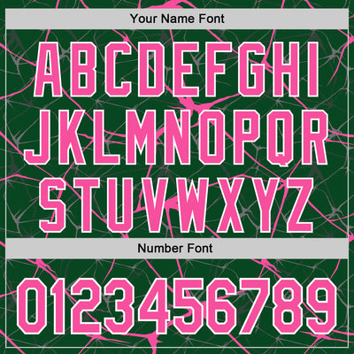 Custom Green Pink-White Abstract Network 3D Pattern Design Bomber Full-Snap Varsity Letterman Hoodie Jacket