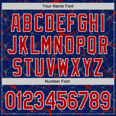 Custom Royal Red-White Abstract Network 3D Pattern Design Bomber Full-Snap Varsity Letterman Hoodie Jacket