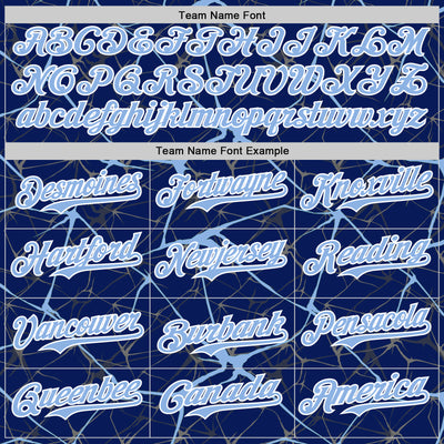 Custom Royal Light Blue-White Abstract Network 3D Pattern Design Bomber Full-Snap Varsity Letterman Hoodie Jacket