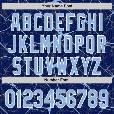 Custom Royal Light Blue-White Abstract Network 3D Pattern Design Bomber Full-Snap Varsity Letterman Hoodie Jacket