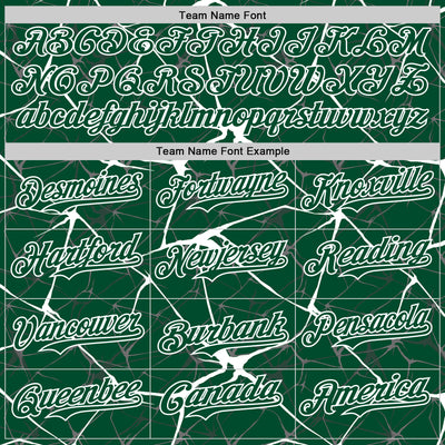 Custom Kelly Green White Abstract Network 3D Pattern Design Bomber Full-Snap Varsity Letterman Hoodie Jacket