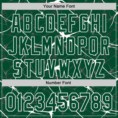 Custom Kelly Green White Abstract Network 3D Pattern Design Bomber Full-Snap Varsity Letterman Hoodie Jacket