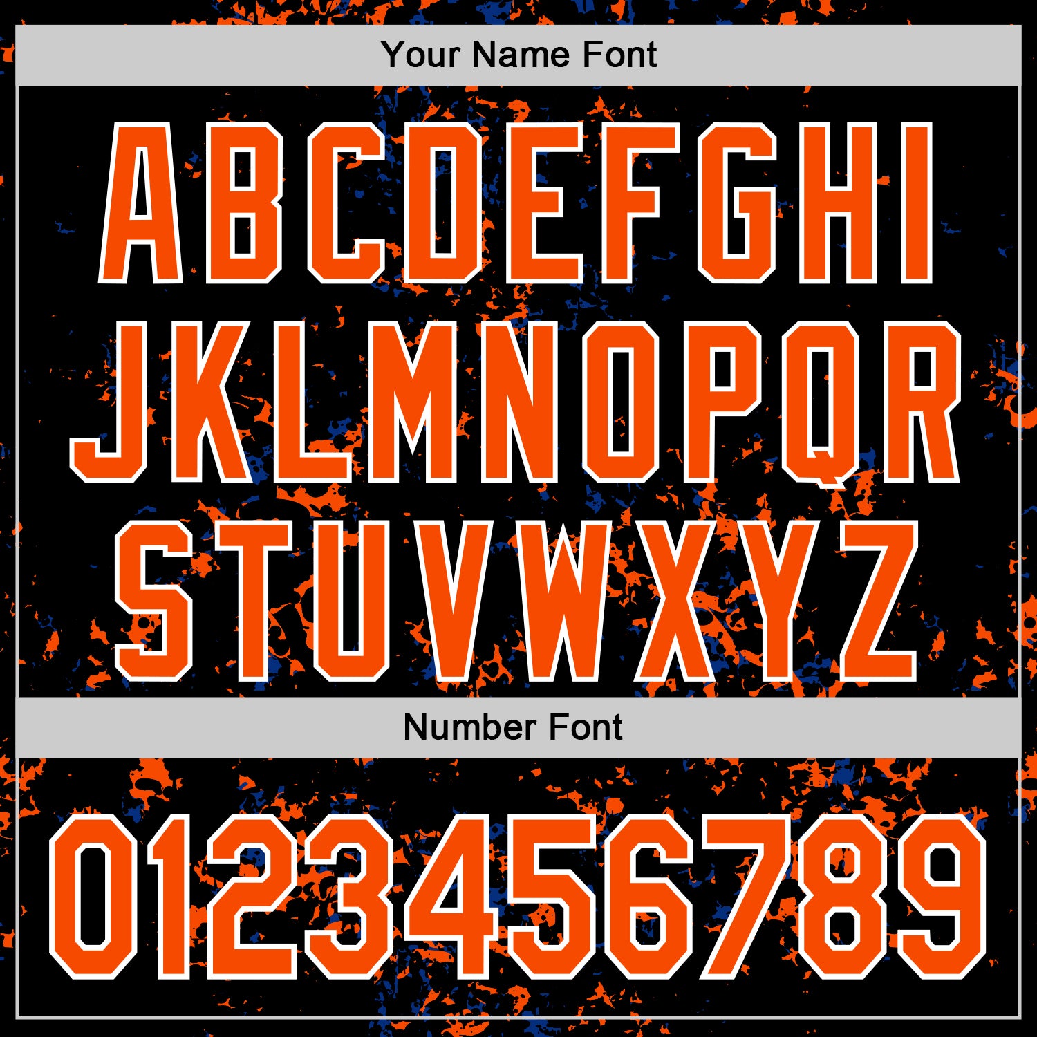 Custom Black Orange Royal-White Fragment Pattern Bomber Full-Snap Varsity Letterman Hoodie Jacket