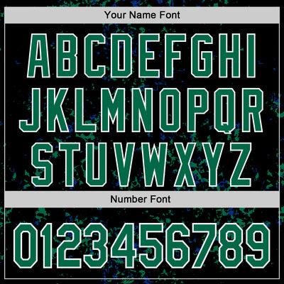 Custom Black Kelly Green Royal-White Fragment Pattern Bomber Full-Snap Varsity Letterman Hoodie Jacket