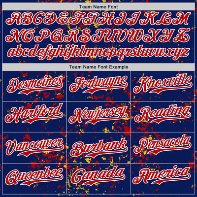 Custom Royal Red Gold-White Fragment Pattern Bomber Full-Snap Varsity Letterman Hoodie Jacket