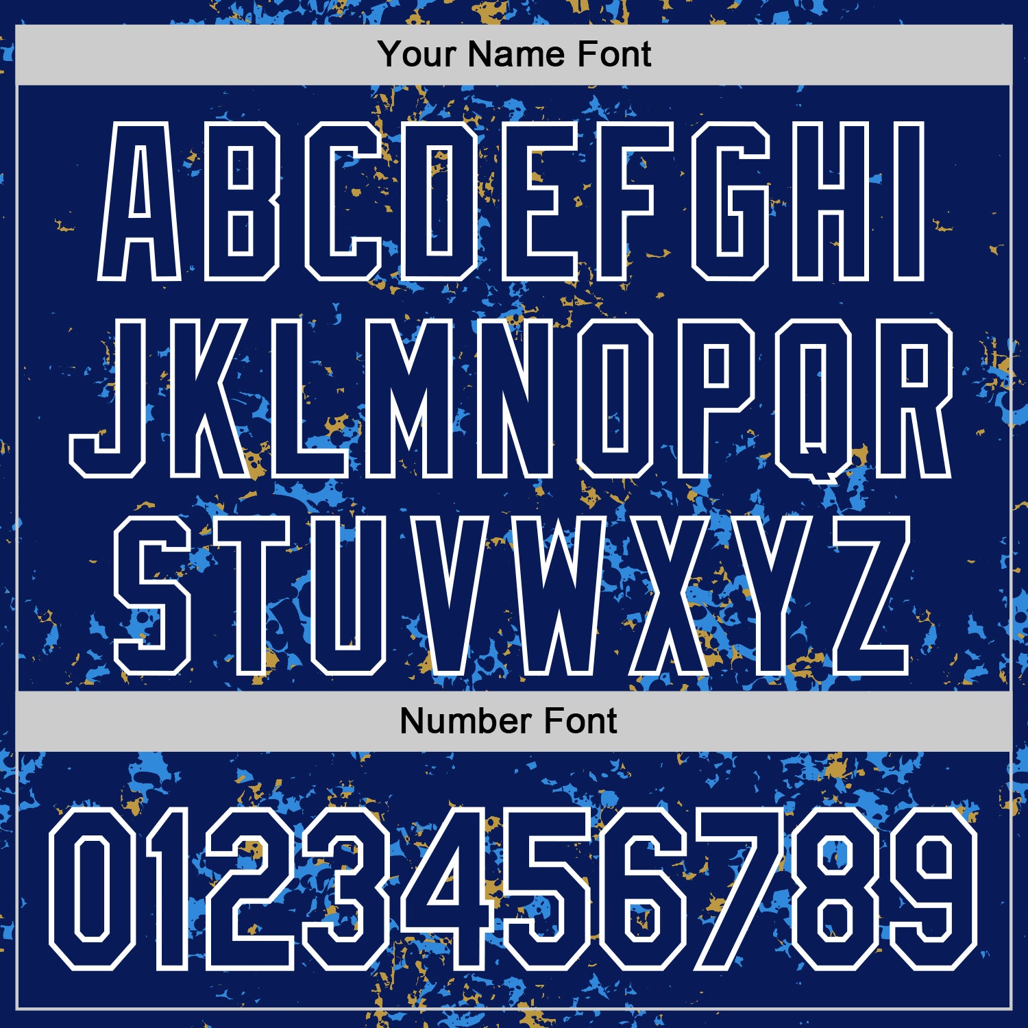 Custom Royal Powder Blue Old Gold-White Fragment Pattern Bomber Full-Snap Varsity Letterman Hoodie Jacket