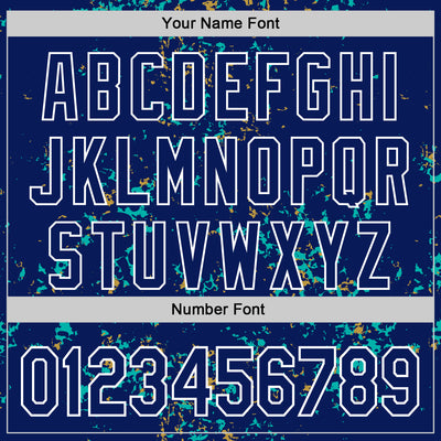 Custom Royal Aqua Old Gold-White Fragment Pattern Bomber Full-Snap Varsity Letterman Hoodie Jacket