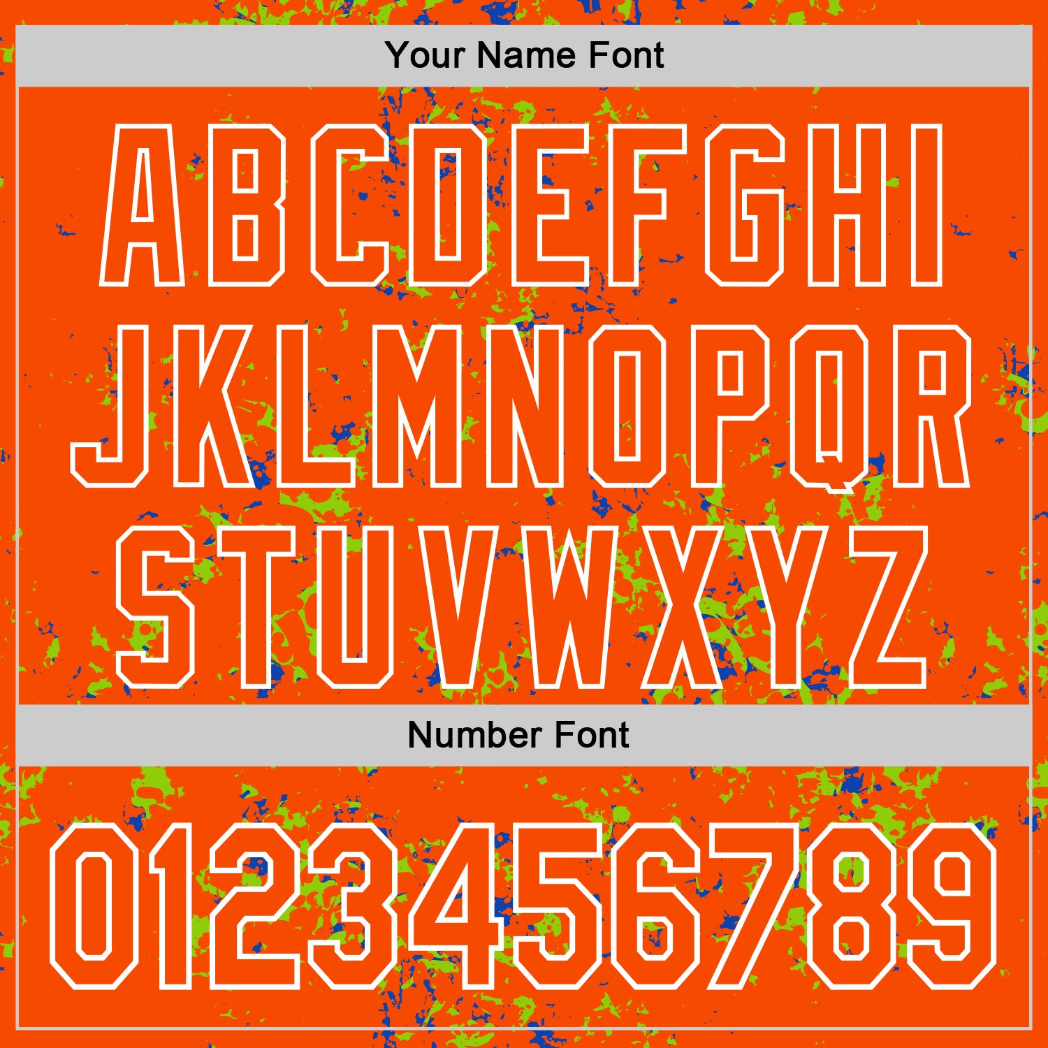 Custom Orange Neon Green Thunder Blue-White Fragment Pattern Bomber Full-Snap Varsity Letterman Hoodie Jacket