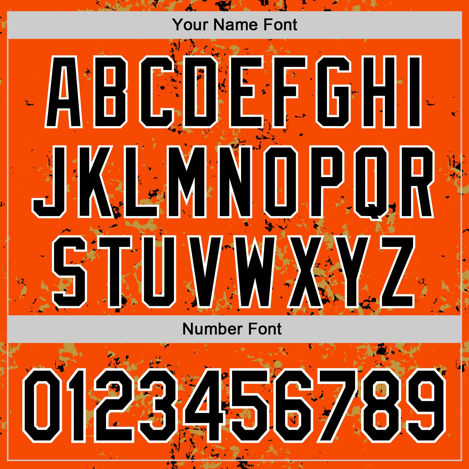 Custom Orange Black Old Gold-White Fragment Pattern Bomber Full-Snap Varsity Letterman Hoodie Jacket