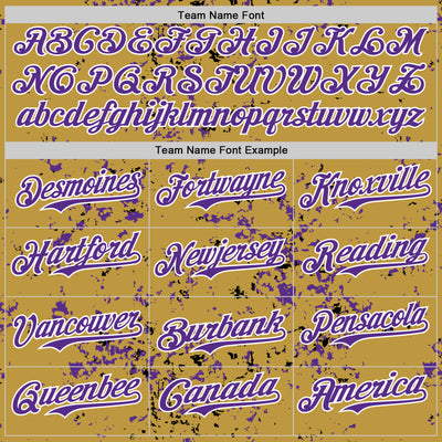 Custom Old Gold Purple Black-White Fragment Pattern Bomber Full-Snap Varsity Letterman Hoodie Jacket