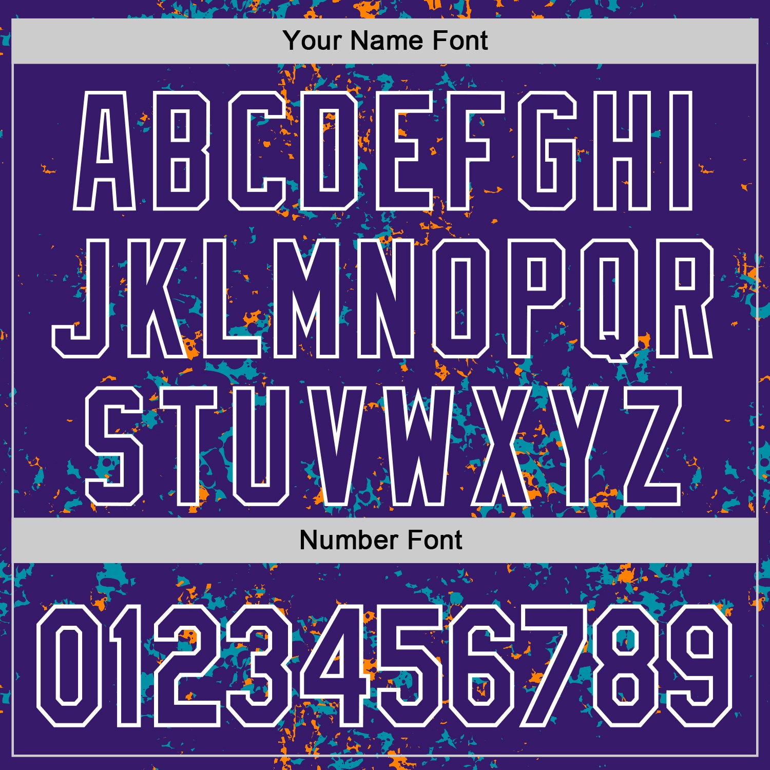 Custom Purple Teal Bay Orange-White Fragment Pattern Bomber Full-Snap Varsity Letterman Hoodie Jacket