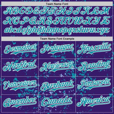 Custom Purple Teal Light Blue-White Fragment Pattern Bomber Full-Snap Varsity Letterman Hoodie Jacket