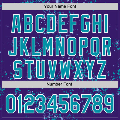 Custom Purple Teal Light Blue-White Fragment Pattern Bomber Full-Snap Varsity Letterman Hoodie Jacket