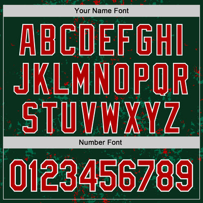 Custom Green Red Kelly Green-White Fragment Pattern Bomber Full-Snap Varsity Letterman Hoodie Jacket