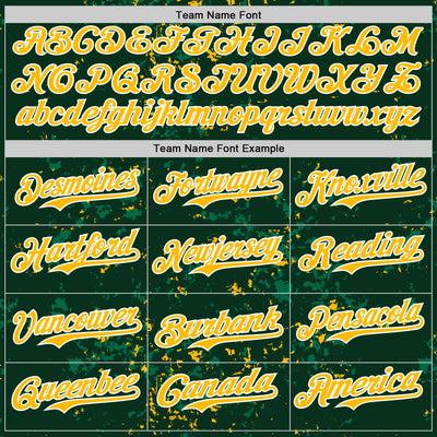 Custom Green Gold Kelly Green-White Fragment Pattern Bomber Full-Snap Varsity Letterman Hoodie Jacket